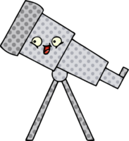 comic book style cartoon of a telescope png