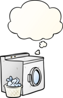 cartoon washing machine with thought bubble in smooth gradient style png