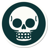 sticker of tattoo in traditional style of a skull png