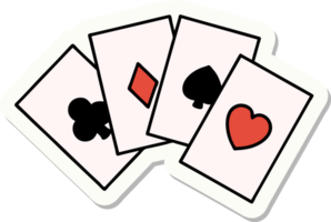 sticker of tattoo in traditional style of a run of cards png