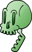 tekenfilm tekening groen schedel png