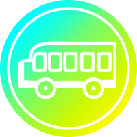 school bus circular icon with cool gradient finish png
