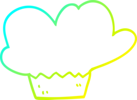 cold gradient line drawing of a cartoon muffin png