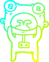 cold gradient line drawing of a cartoon weird alien communicating png