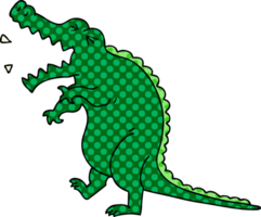 comic book style quirky cartoon crocodile png