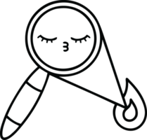 line drawing cartoon of a magnifying glass png