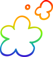 rainbow gradient line drawing of a cartoon smoke clouds png