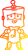warm gradient line drawing of a cartoon robot png