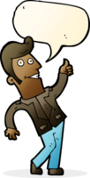 cartoon man giving thumbs up sign with speech bubble png