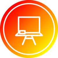 school- schoolbord circulaire icoon met warm helling af hebben png