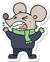 sticker of a cartoon angry mouse png