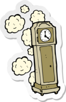 sticker of a cartoon old grandfather clock png