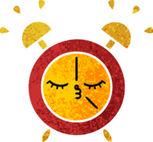 retro illustration style cartoon of a alarm clock png