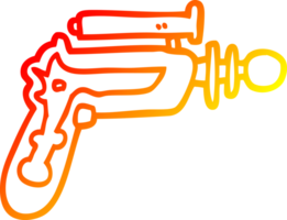 warm gradient line drawing of a cartoon ray gun png