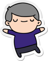 hand drawn sticker cartoon of kawaii cute older man png