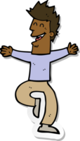 pegatina de un hombre riendo de dibujos animados png