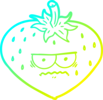 du froid pente ligne dessin de une dessin animé fraise png