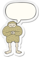 dessin animé bigfoot avec discours bulle autocollant png