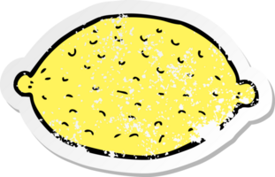 retro distressed sticker of a cartoon lemon png