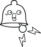 line drawing cartoon of a ringing bell png
