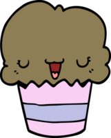 cartoon cupcake with face png