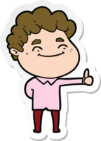 sticker of a cartoon friendly man png