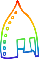 rainbow gradient line drawing of a cartoon viking helmet png