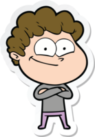 sticker of a cartoon happy man png