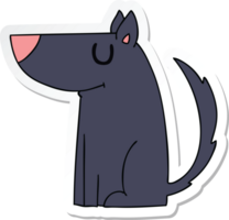 sticker of a quirky hand drawn cartoon dog png