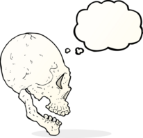 skull illustration with thought bubble png