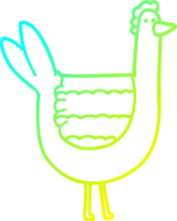 freddo pendenza linea disegno di un' cartone animato pollo png