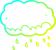 kalt Gradient Linie Zeichnung von ein Karikatur Regen Wolke png