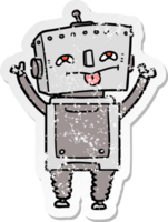 distressed sticker of a cartoon robot png