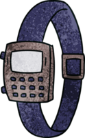 hand drawn textured cartoon doodle of a retro watch png