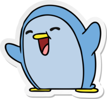 etichetta cartone animato illustrazione kawaii di un' carino pinguino png