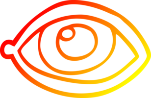 warm gradient line drawing of a cartoon eye staring png