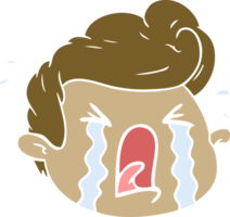 flat color style cartoon crying boy png