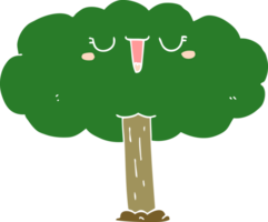 árvore de desenhos animados de estilo de cor plana png
