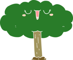 arbre de dessin animé de style plat couleur png