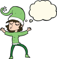 santa's helper cartoon with thought bubble png