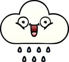 gradient shaded cartoon of a rain cloud png