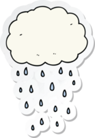 pegatina de una nube de lluvia de dibujos animados png