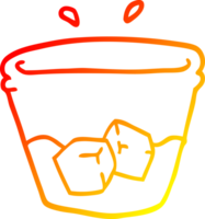 warm gradient line drawing of a cartoon drink in glass tumbler png