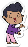 sticker of a happy cartoon man png