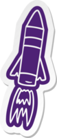 cartoon sticker of a space rocket png