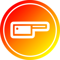 meat cleaver circular icon with warm gradient finish png