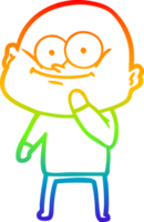 regenboog helling lijn tekening van een tekenfilm kaal Mens staren png