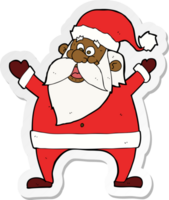 sticker of a jolly santa cartoon png