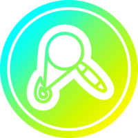 magnifying glass burning circular icon with cool gradient finish png