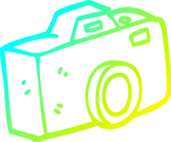 cold gradient line drawing of a cartoon camera png